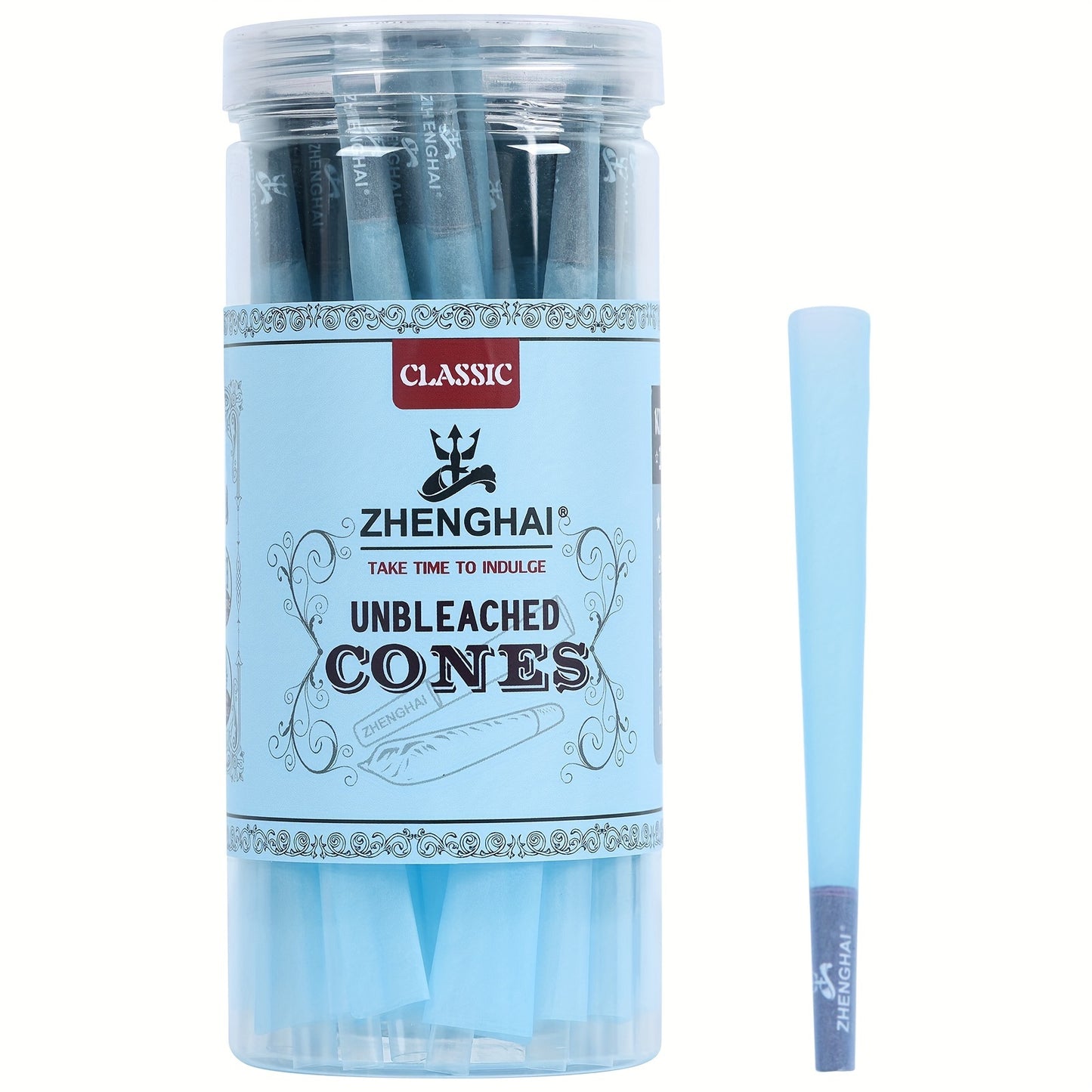 50 Pack Pre-Rolled Tapered Paper Cones