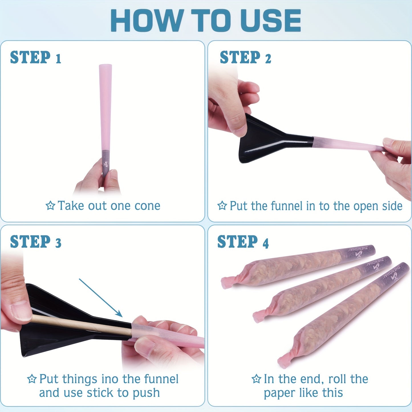 50 Pack Pre-Rolled Tapered Paper Cones